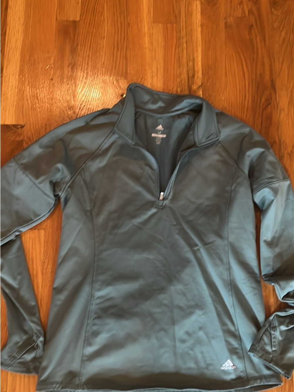 Adidas Women’s Green Long-Sleeve Quarter-Zip Golf Shirt